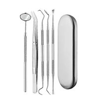 tooth cleaning tool set 3colors 56pcs stainless steel dental tool set scaler probe tweezers dentist tartar removal mouth mirror