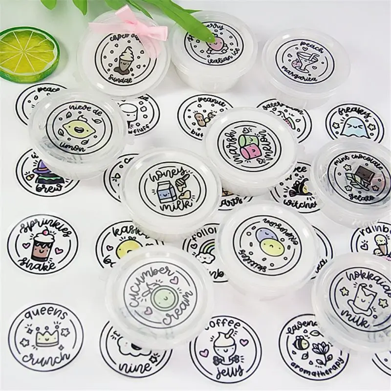 Водостойкая круглая наклейка на слайм контейнер для хранения аксессуары сделай