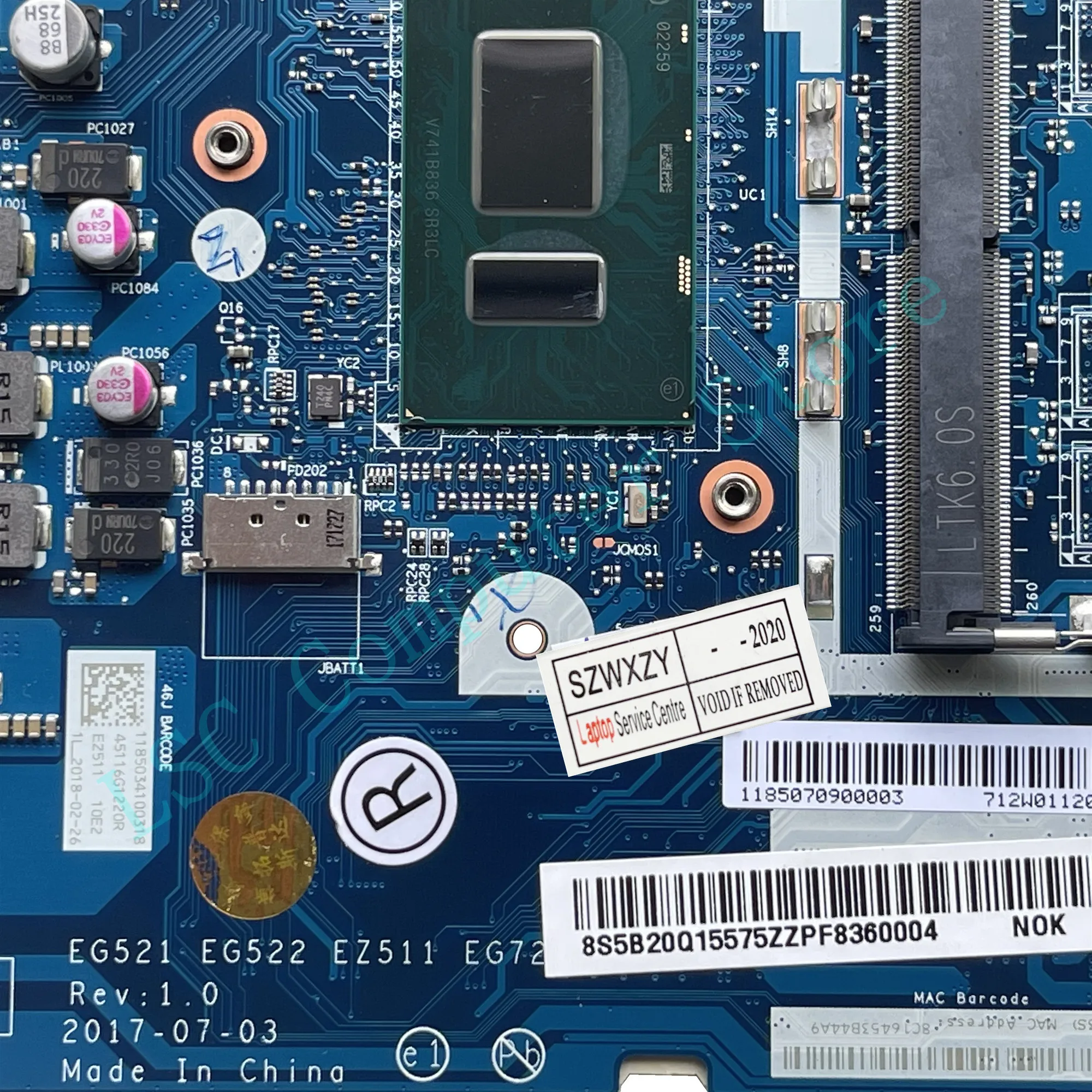 Материнская плата LSC восстановленная для ноутбука Lenovo Ideapad 320-15IKB 520-15IKB с