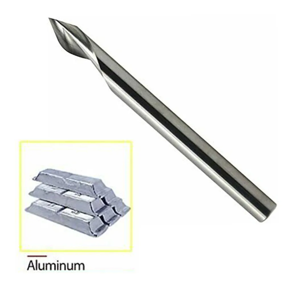 

Brand New High-quality And High-hardness 5 60-degree V-groove Engraving Tools Flat-bottom CNC Spiral Milling Cutter Bit 1/8 Shan