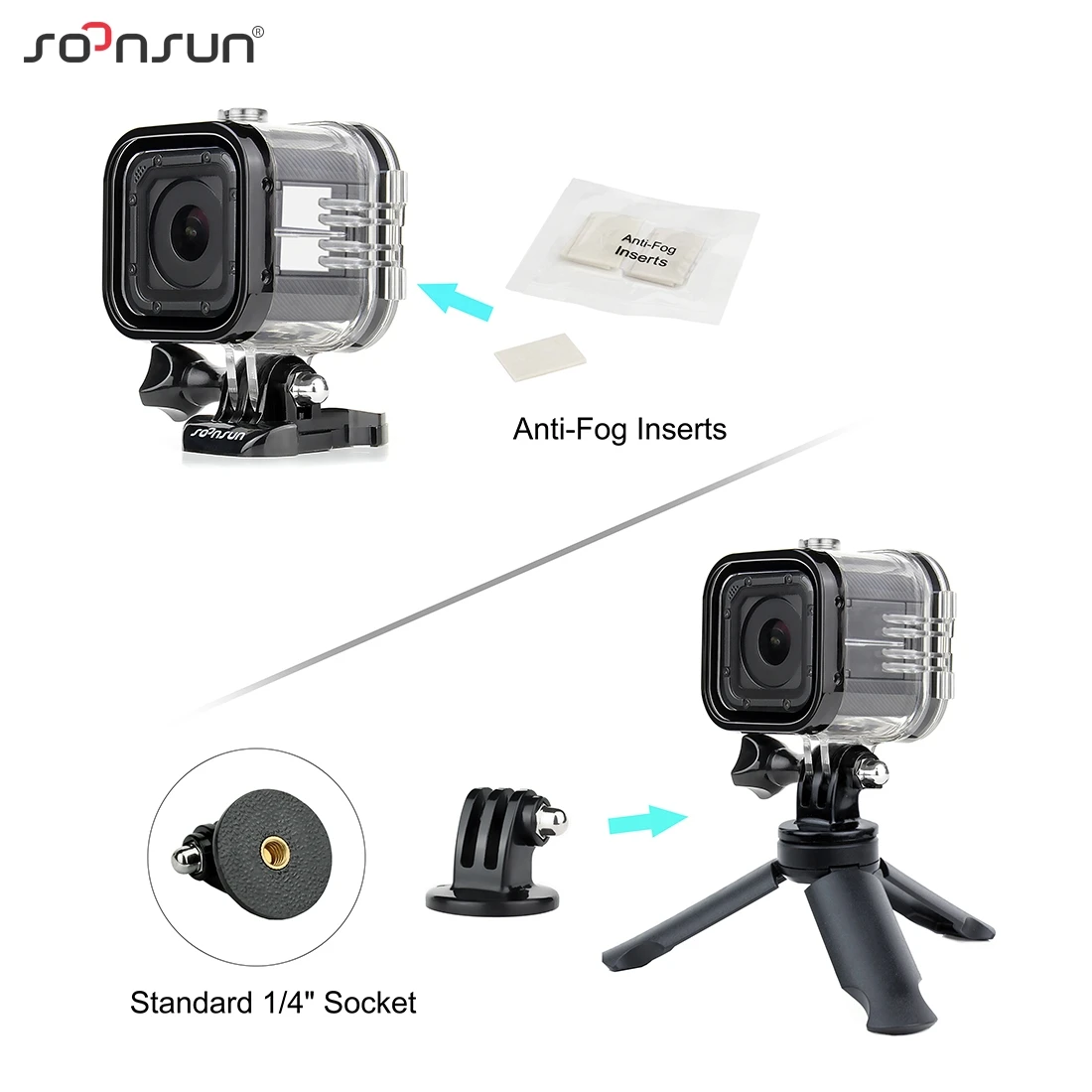 SOONSUN 60 м подводный водонепроницаемый корпус для дайвинга защитный чехол GoPro Hero 5/4