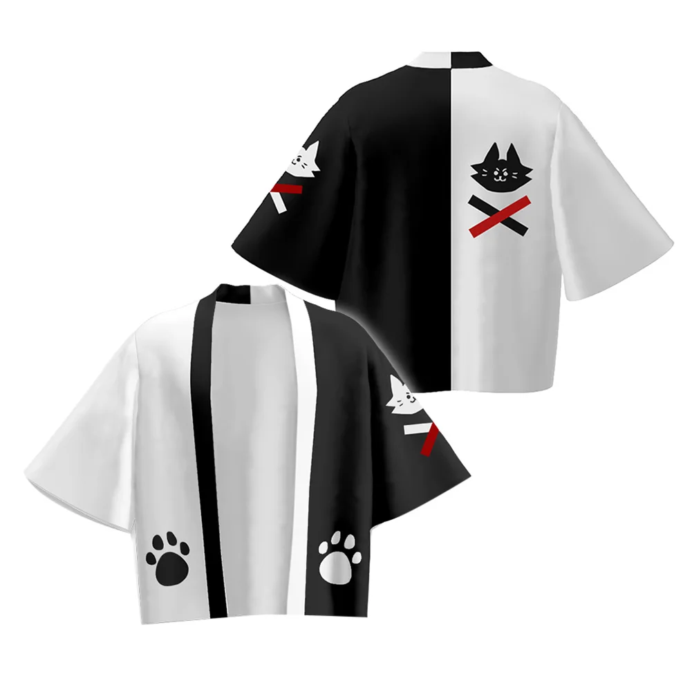 

Ookami Mio Hololive косплей 3D печать футболка Халат пальто рубашка с коротким рукавом Футболка