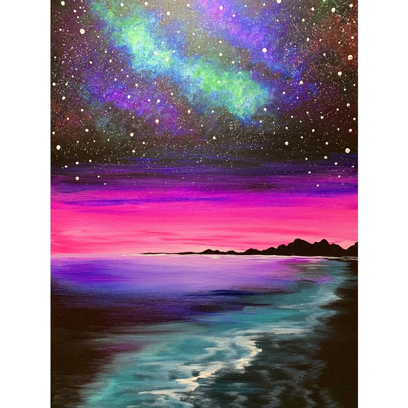 

Diy 5D Diamond Painting Tree Diamond Landscape Landscape Painting Embroidery Mosaic Night View Round Diamond Home Decoration