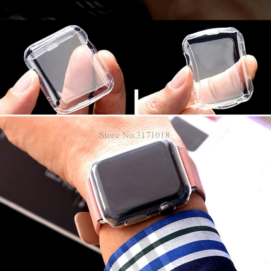Аксессуары для часов Apple Watch чехол серии 5 4 3 2 1 мягкие тонкие из термополиуретана