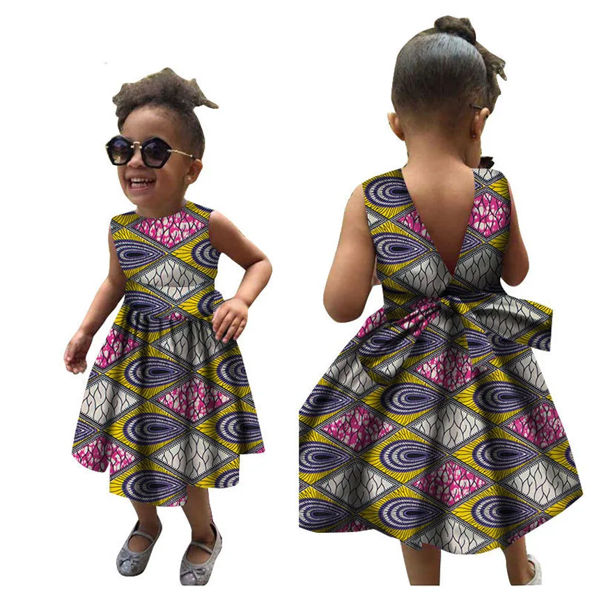 Color18 Детские летние платья в африканском стиле для девочек; Новинка года; Bazin; традиционная Дашики с цветочным принтом; винтажная одежда в африканском стиле - Цвет: Color18