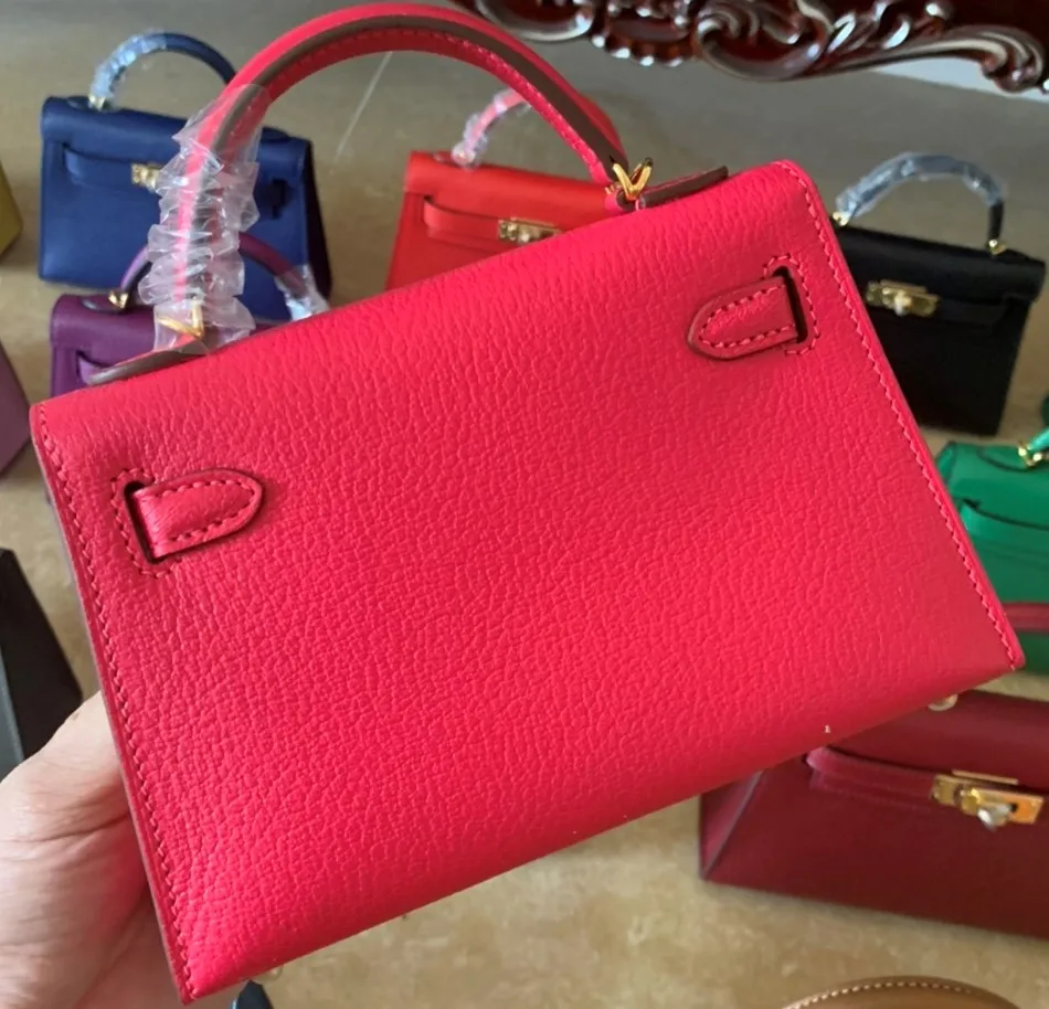 

Fully Handmade Brand Mini PURSE,19.5cm Designe Bag, Pink Luxury Handbag,Cherves Leather,Fast Delivery