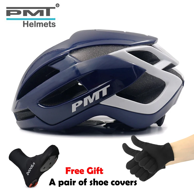 PMT Aero Bike Helmet Ultralight Outdoor Bicycle Helmet with Cycling Shoes Covers for Free Gift Men Women MTB Road Bike Equipment
