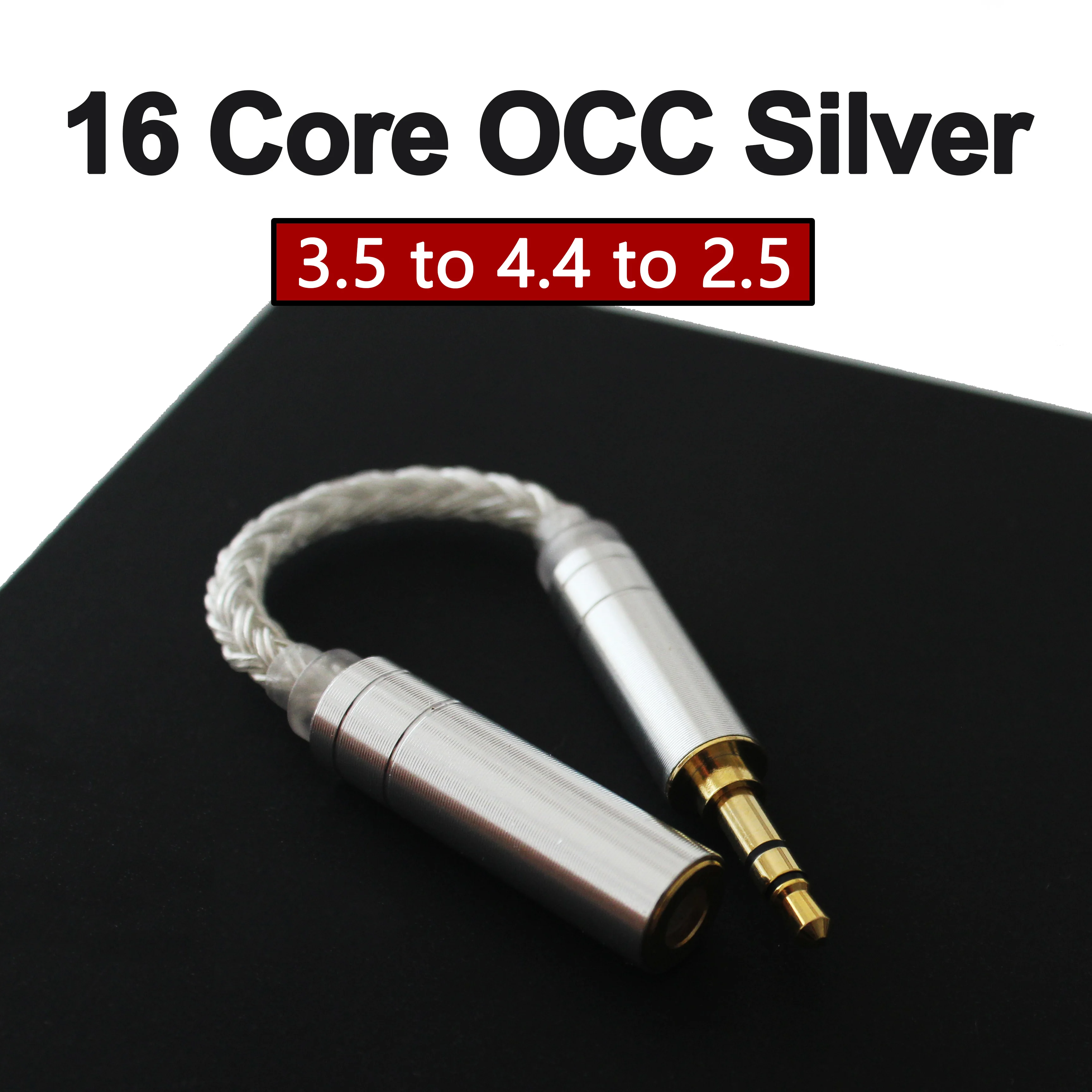 

New Audio Earphone 16core Single Crystal Copper Silver Balanced Plug 2.5 3.5 4.4 Mm HIFI Adapter Wire Use Adapter Converter Plug