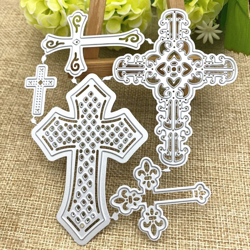 

5pcs/set Cross Metal Cutting Dies Stencils for DIY Scrapbooking Decorative Embossing Handcraft Die Cutting Template Crafts