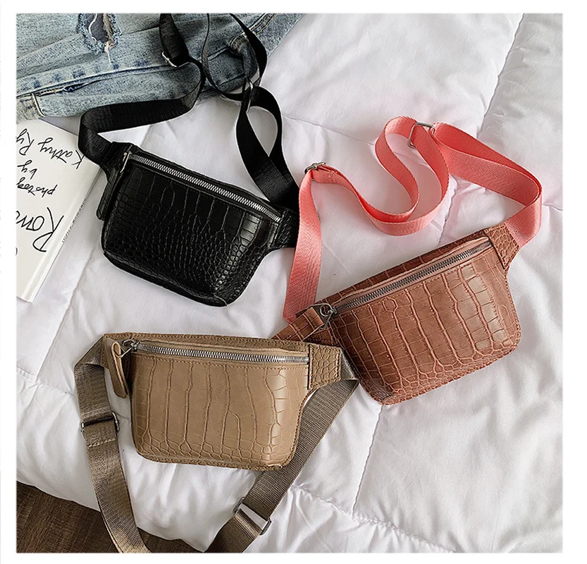 Повседневная поясная сумка для женщин из кожи аллигатора телефона нагрудная