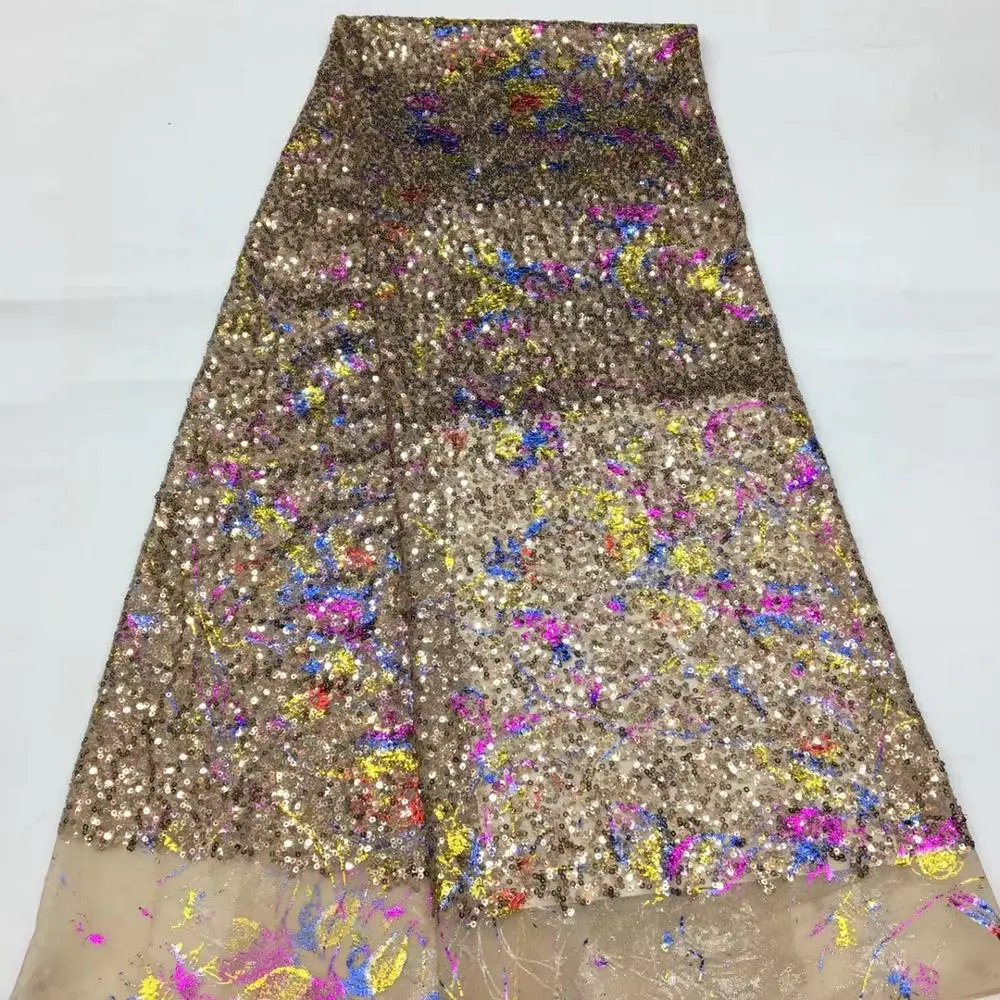 

Latest Beautiful French Lace Fabric African Print sequins Lace Fabric High Quality Embroidery For Wedding Nigerian Lace TS9226