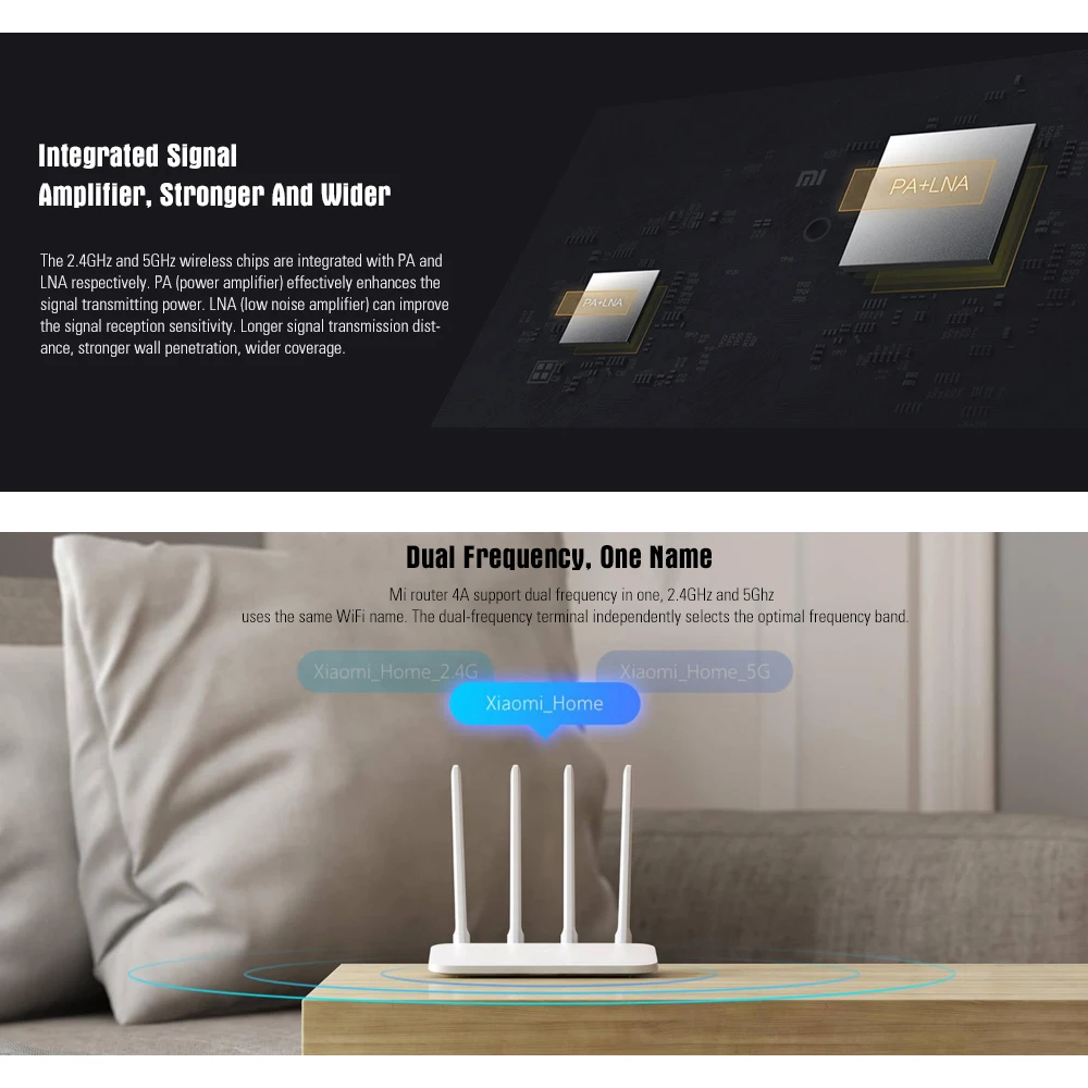 Глобальная версия Xiaomi Mi 4А роутер Gigabit Edition 2 4 ГГц 5 WiFi 16 Мб rom 128 DDR3 антенна Пульт
