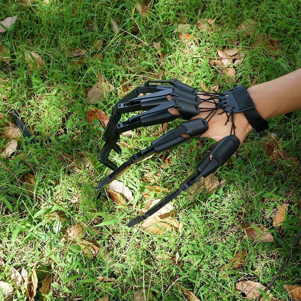 Knuckle Finger Gloves 3D Demon Gloves with Claws Knuckle Claw Movable Knuckle Articulated Long Finger Halloween Cosplay Gloves