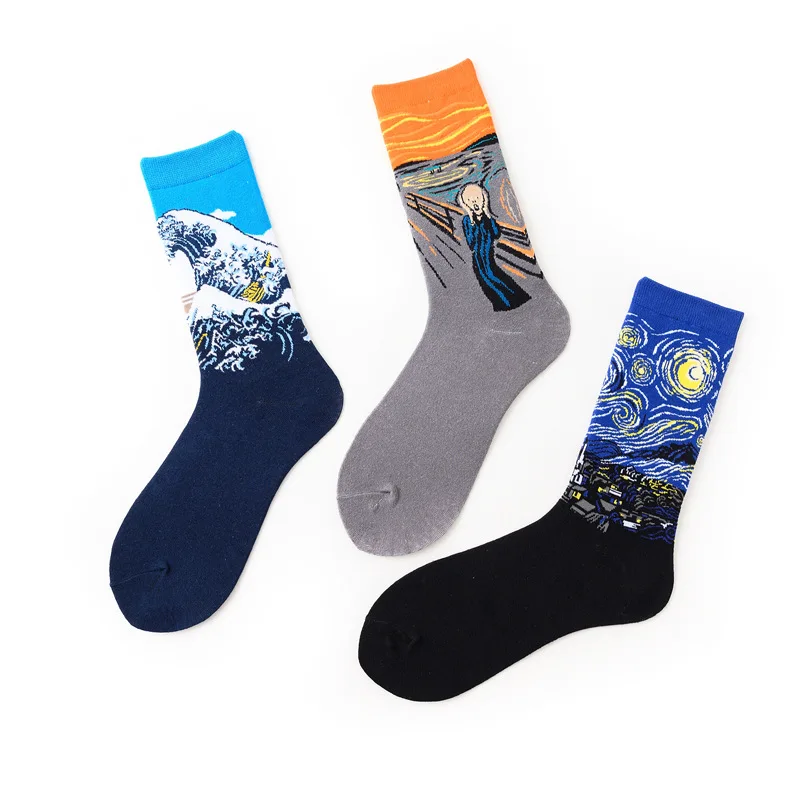 

1 пара, Женские Классические Носки с рисунком Ван Гога