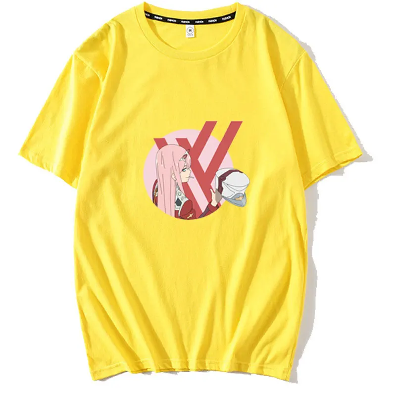 Darling в Franxx аниме Harajuku ноль два для девочек Футболка с принтом мужчин/Женские топы