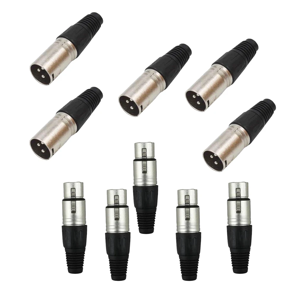 5 пар XLR Male+ Female 3 Pin микрофонный аудиокабель разъем Jack адаптер