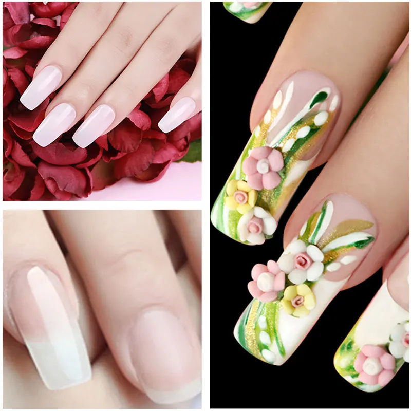 Гель-лак Ellwings для быстрого наращивания ногтей наборы УФ-гель белый розовый