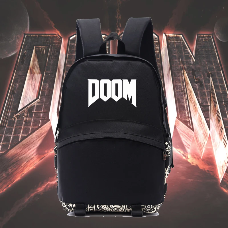 Ретро игра концепция черный нейлон DOOM рюкзаки подарок для фанатов Игры Рюкзаки
