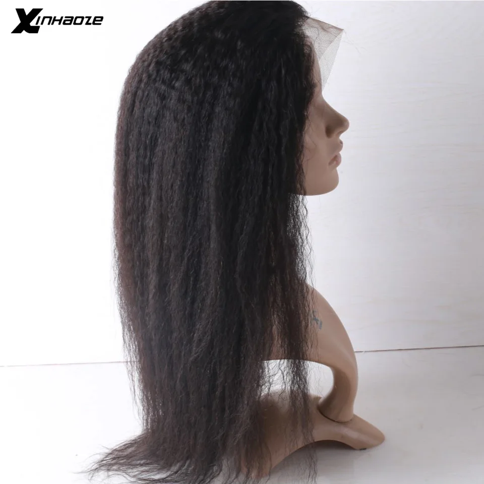 Xinhaoze кудрявый прямой парик Glueless бразильские кружевные передние человеческие