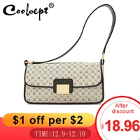 coolcept retro women bags designer brand print strap female handbags luxury pu leather crossbody messenger bag large purse