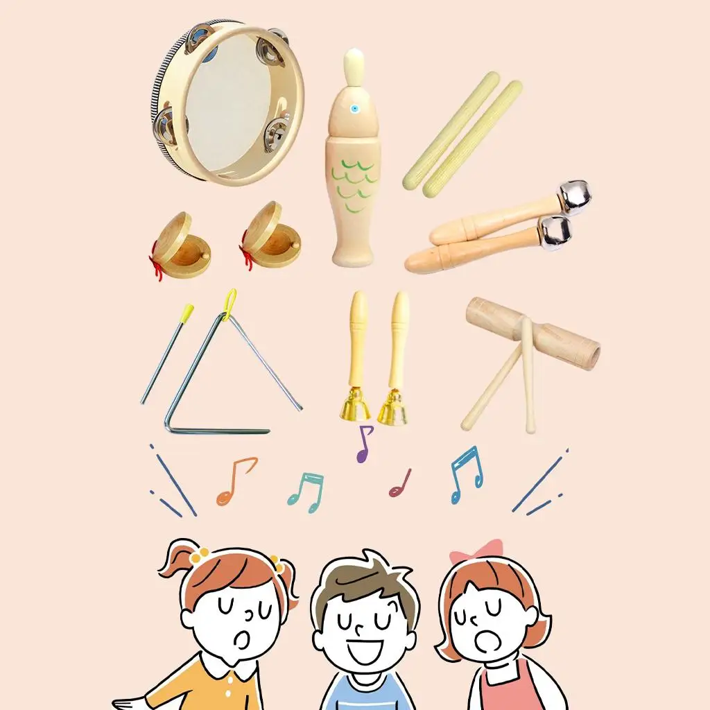 Игрушечные перкуссионные инструменты с сумкой для хранения набор музыкальных