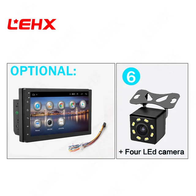 LE7015-CAM LEHX автомобильный android 8,1 автомобильный dvd для toyota nissan qashqai x trail-note almera juke Мультимедиа Навигация gps универсальный Автомобильный плеер - Цвет: LE7015-CAM