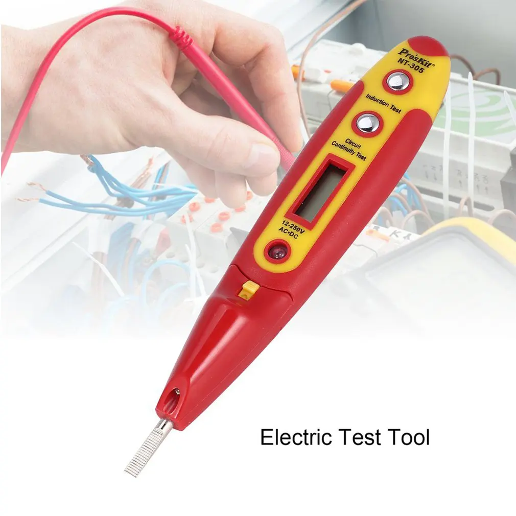 

Pro'sKit NT-305 Digital Detector Electric Electroscope Display Electroscope Contact Voltage Cable(non-contact) Br