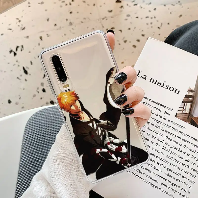 

Japanese Anime Bleach Phone Case Transparent for Huawei P20 P30 P40 lite pro P smart 2019 honor 8x 10i