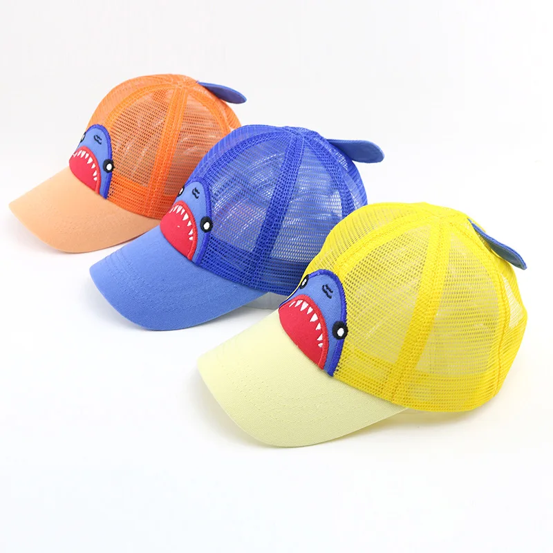 Summer Baby Baseball Caps Mesh Kids Cartoon Dinosaur Snapback Hat For Boys Girls Outdoor Sun Bones Cap Children Breathable Hats | Детская
