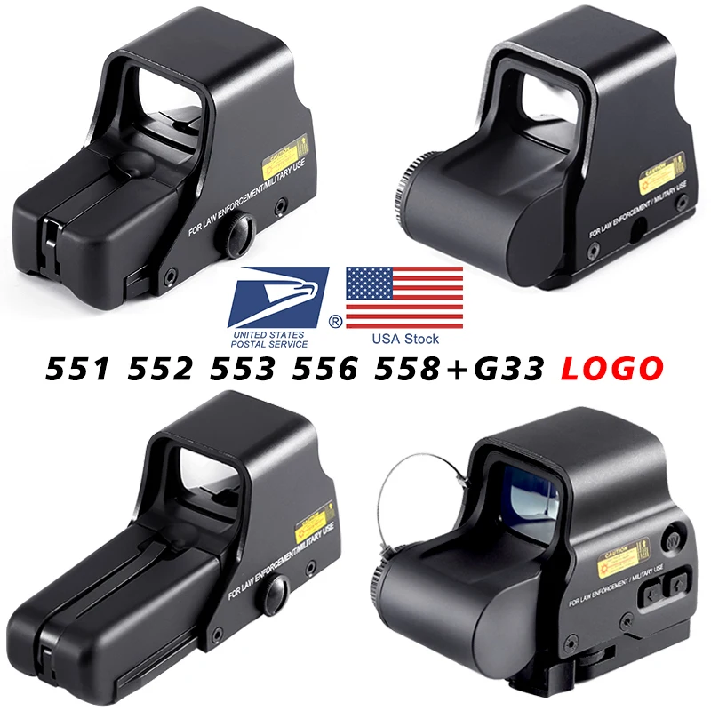 

558 552 Holographic Collimator Sight Red Dot DOptic Sight Reflex with 20mm Rail Mounts for Airsoft Sniper Rifle Hunting Tactics