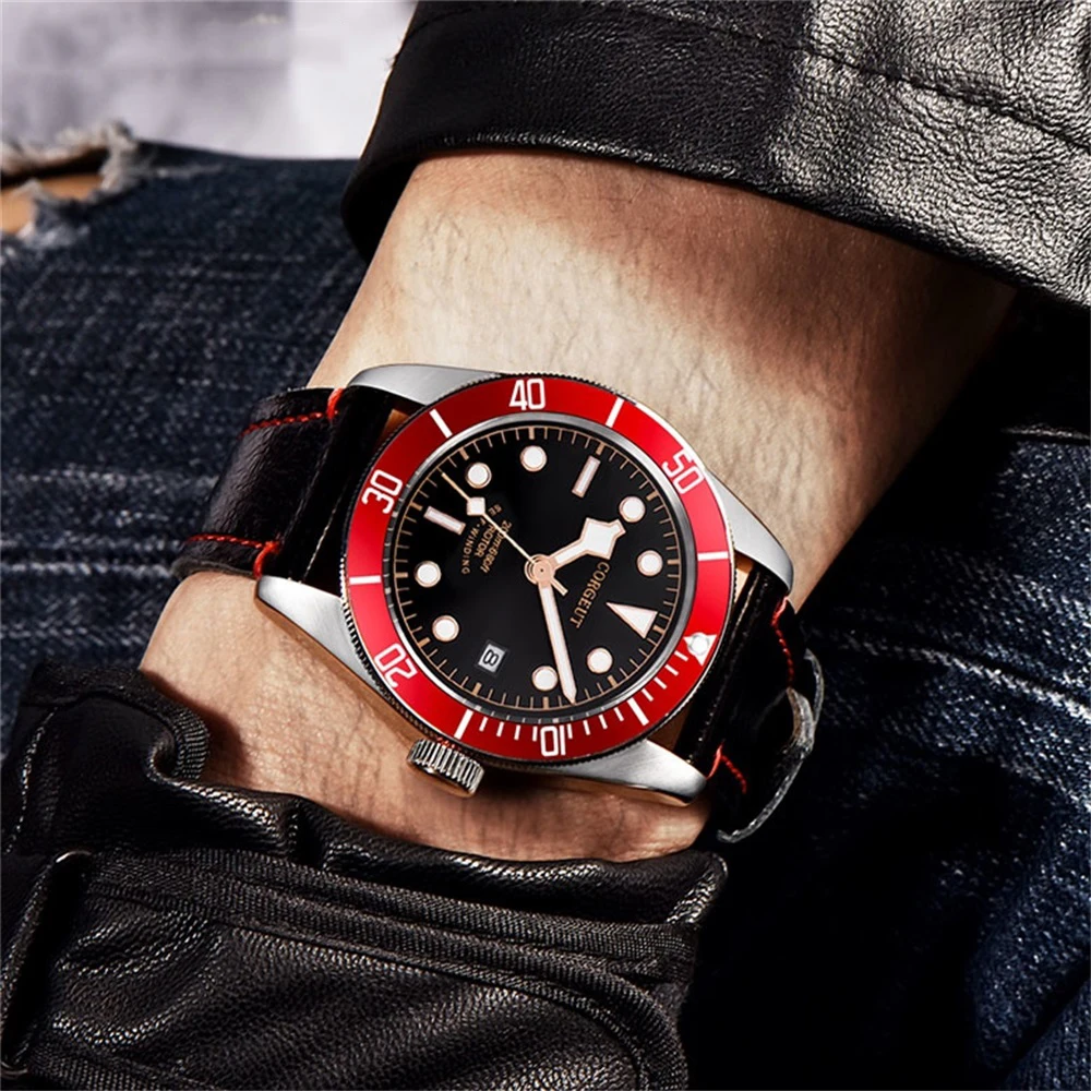 Часы мужские механические с сапфировым стеклом и датой 41 мм | Наручные часы