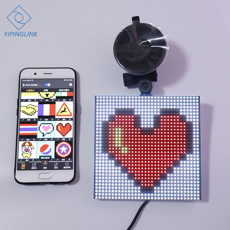 Первый светодиодный дисплей с Bluetooth управлением 12 В GIF анимация смайлики смайлик