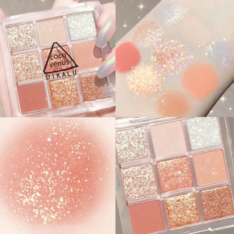 

maquillaje 9 Color Gleam Eye Shadow Color Makeup Trays Matte Eye Shadow Trays Gleam and Gleam Diamond Kohl Pigment Makeup