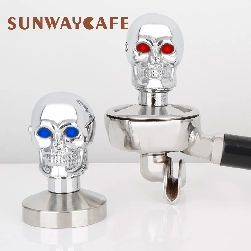 Темпер для кофе в виде черепа эспрессо 58 мм с плоским основанием из нержавеющей