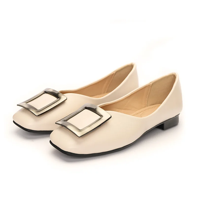 

Winter Shoes Women Buckle Modis Casual Female Sneakers Flats Soft Autumn All-Match Square Toe Shallow Mouth 2021 Dress Fall New