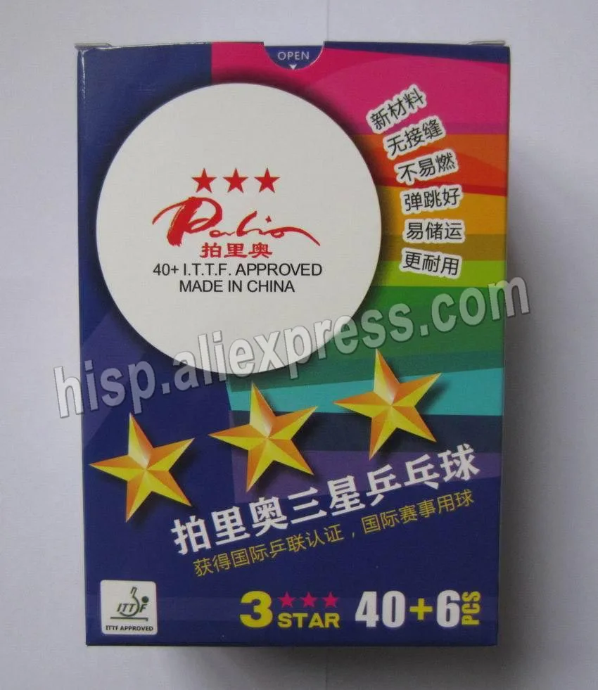 

Original palio new material seamless 40+ table tennis balls 3 stars official T.T ball table tennis rackets racquet sports ITTF
