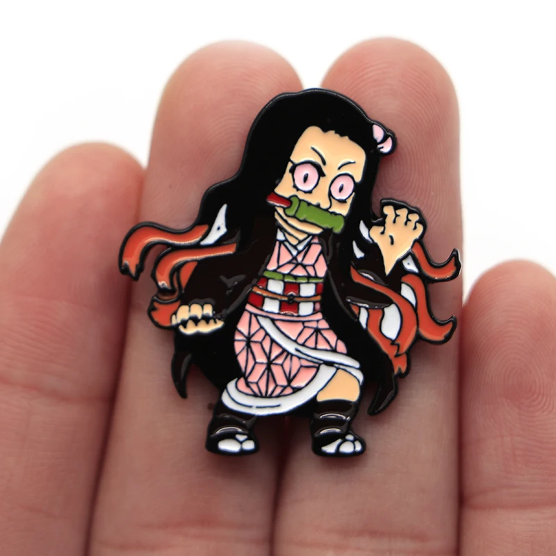 Kamado Nezuko заколки для рюкзака демон Slayer Kimetsu No Yaiba эмалированные булавки булавка на
