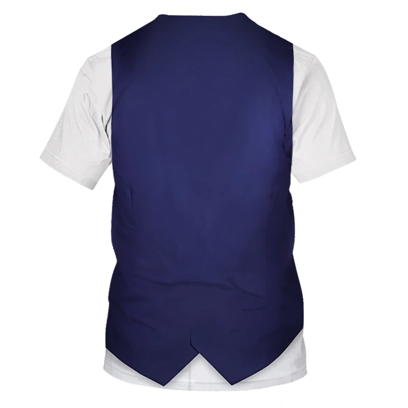 2020 New Fashion Fake two piece 3D T-shirt Digital printed Men's Tops Tees Funny Cosplay Kids T shirt suit Men Women Tshirt | Мужская