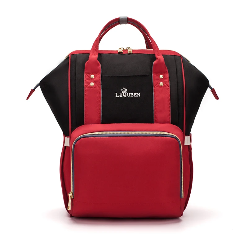 068 Red Black LEQUEEN сумка для подгузников, забота о ребенке, папа мама, сумка для кормления, большой рюкзак для путешествий, сумка для коляски, сумка для подгузников - Цвет: 068 Red Black