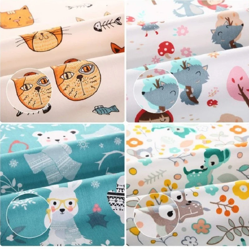 

Cartoon Twill Printed Fabric Handmade Diy Collage Cloth Group Children's Bed Fabricfabric by the yard