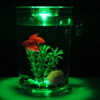 desktop aquarium led goldfish bowl desk fish tank aquatic plants ornament