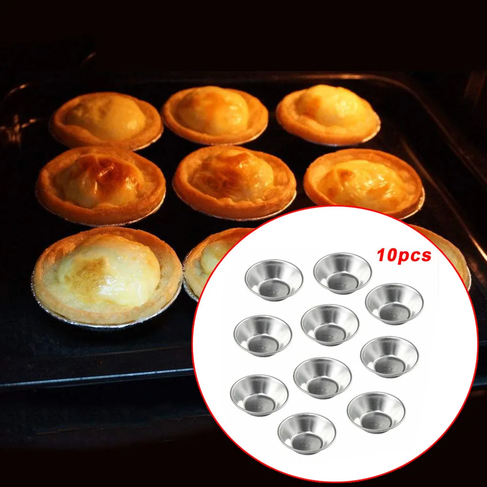 

10pcs Egg Tart Aluminum Cupcake Cookie Flower Mold Mould Tin Baking Pan For Cookies/fruit Pies Baking Tools Kitchen Accessories
