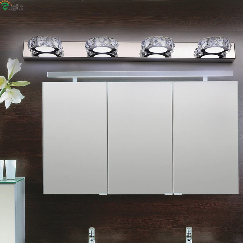

Modern Lustre Crystal Led Wall Lights Chrome Metal Bathroom Led Wall Lamp Bedroom Wall Light Washroom Mirror Led Wall Sconce