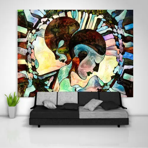 Абстрактное изображение лица настенная подвесная накидка на диван кровать