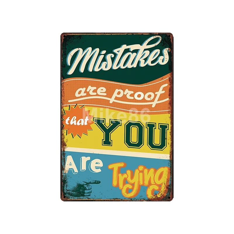 [Mike86 ]LIFE FAST NEVER GIVE UP etal Sign Poster Vintage Hotel Pub Настенная картина украшение стикер