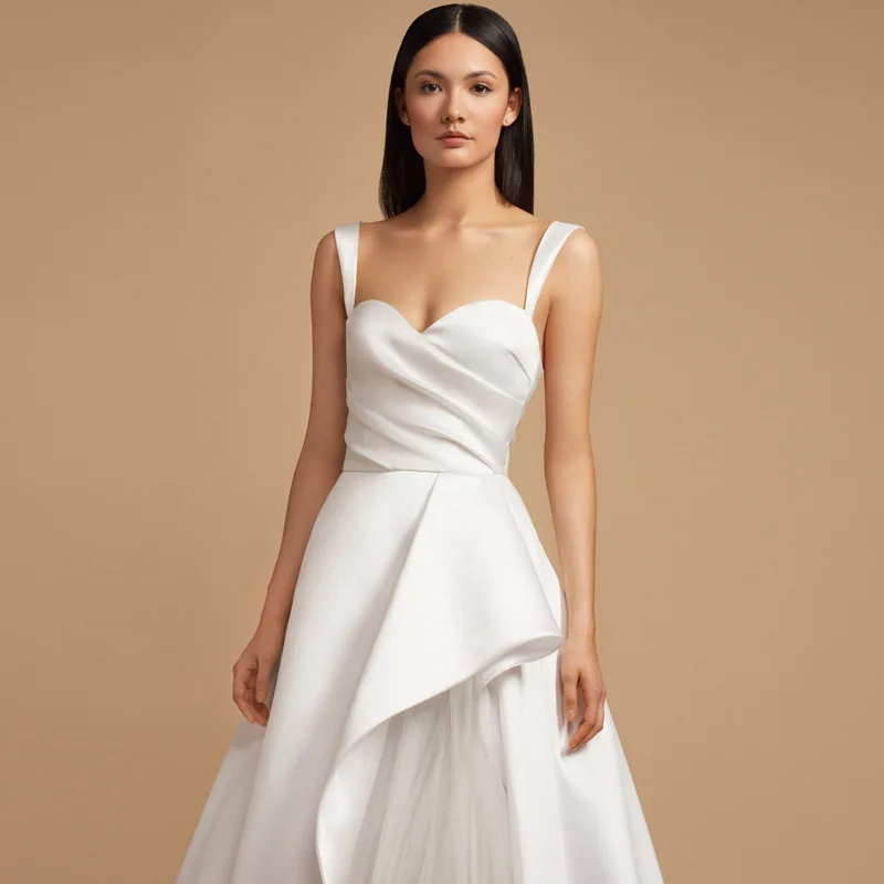 

2021 new fashion sexy temperament super fairy simple pure white wedding dress bridesmaid evening dress