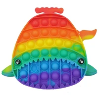 anti stress animal pops bubble its fidget toys rainbow shark relief anxiety sensory kids toy simple dimple decompression toys