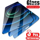 Закаленное стекло с полным покрытием для iPhone 12 Pro Max, защитная пленка для экрана iPhone 11 Pro, X, XR, XS MAX, 12 Mini, пленка из стекла, 3 шт.