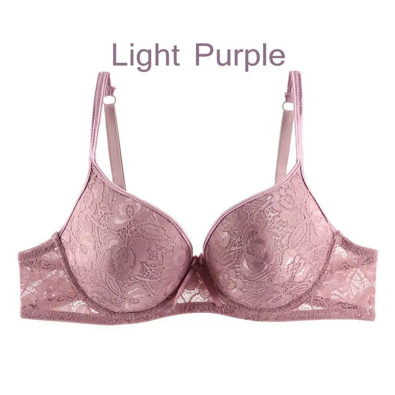 Light Purple Plusgalpret, сексуальный бюстгальтер пуш-ап, чашечки A, B, C, D, женский бюстгальтер размера плюс 34-50, регулируемое нижнее белье, бюстгальтеры для женщин, нижнее белье, BH Top - Цвет: Light Purple