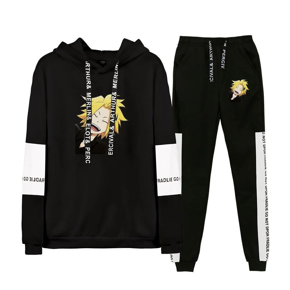 

Denki Kaminari spring new all-match casual sports hoodie comfortable sportswear hooded style sweatshirt trousers two-piece suit